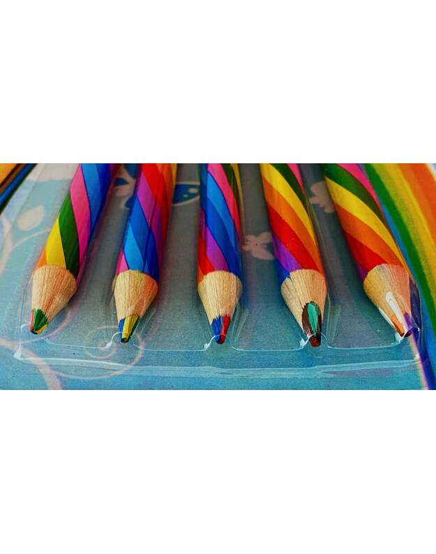 Įvairiaspalviai pieštukai - vaivorykštė