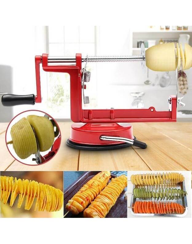 Spiralinė bulvių pjaustyklė - bulvių traškučių gaminimo mašinėlė