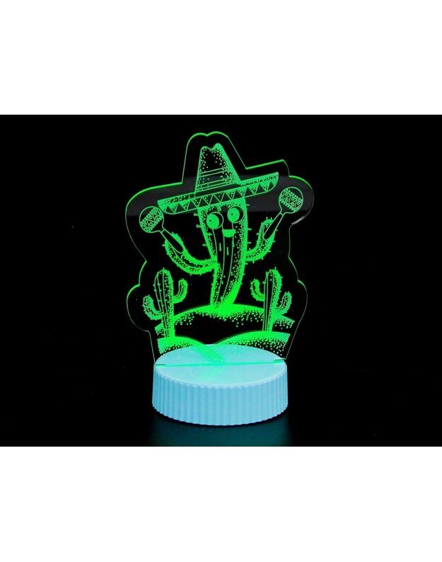 3D lempa - kaktusas
