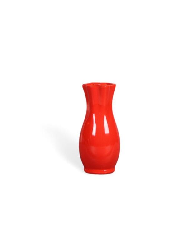 Raudona keramikinė vazelė